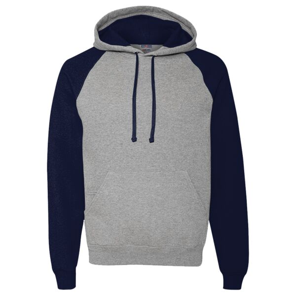 Nublend® Colorblocked Raglan Hooded Sweatshirt Thumbnail