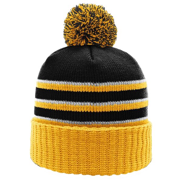 Stripe Pom Cuffed Beanie Thumbnail