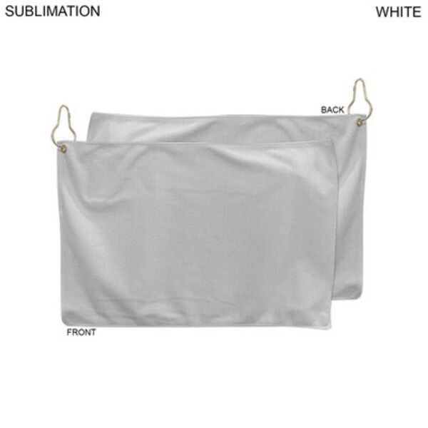  COLORED MICROFIBER DRI-LITE TERRY GOLF TOWEL, FINISHED SIZE 12X18, NOFOLD GROMMET & HOOK, SUBLIMATED Thumbnail