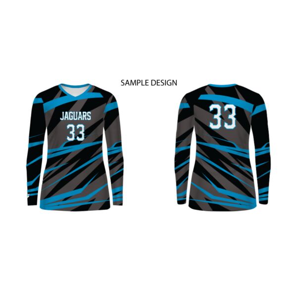 LADIES FREESTYLE SUBLIMATED LONG SLEEVE STRETCH VOLLEYBALL JERSEY Thumbnail