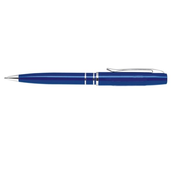 METAL TWIST ACTION BALLPOINT PEN W/ SILVER POCKET CLIP Thumbnail