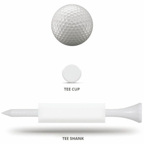 1 BALL TUBE & 12 , 2 3/4" GOLF TEES AND 1 PLAIN WHITE GOLF BALL W/YOUR LOGO IN TUBE PACK Thumbnail