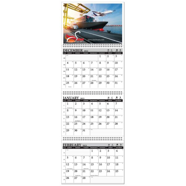 3 MONTH VIEW BUDGET FULL COLOR WALL CALENDAR Thumbnail
