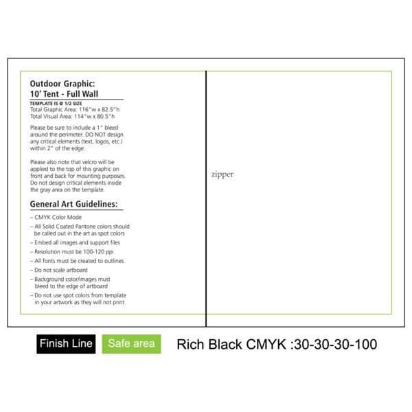 Premium 10‘ Tent Zipper Open Door in Wall (Full Bleed, Dye Sublimation) Thumbnail