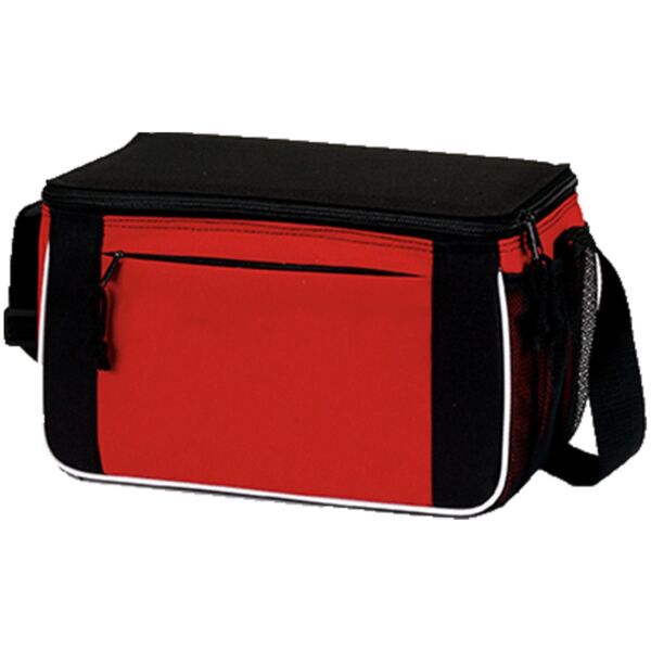 Premium Insulated 8 Pack Lunch Cooler Bag w/ Front Pocket & Side Mesh (11" x 7" x 6") Thumbnail