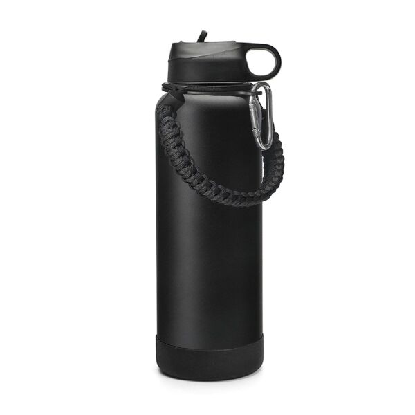 40 oz. Stainless Steel Vacuum Insulated Thermos Bottle w/ Lid, Handle, & Built-in Straw Thumbnail