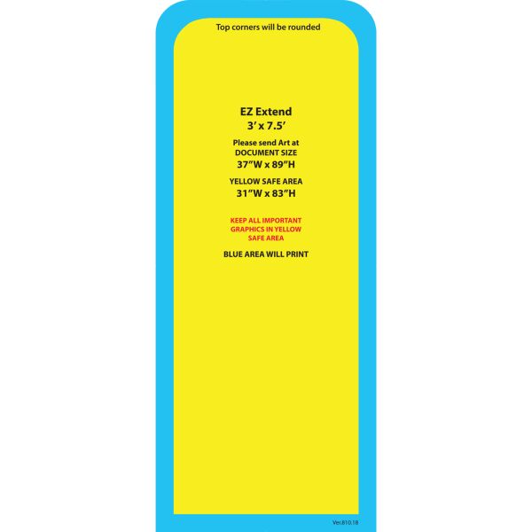 3 ft. EZ Extend® Display Single Sided Graphic Only with Black Back Fabric Thumbnail