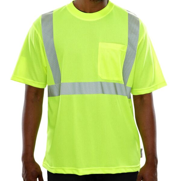 Hi-Vis Lime Micromesh Pocket High Visibility Safety Shirt with Comfort Trim by 3MTM Thumbnail